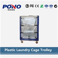 China wholesale good price multi-tier plastic laundry cage trolley with panels with larger capacity