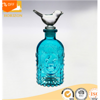 New perfume glass bottle blue bird perfume bottle cap stock perfume bottle