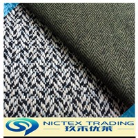 China supplier wool terylene herringbone tweed fabric for coats