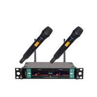 Professional UHF Wireless Microphone with 2 microphones for karaoke up to 100 meters work range