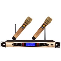 Professional UHF Wireless Microphone with 2 microphones up to 100 meters work range