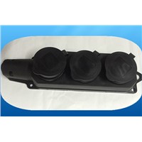 New waterproof Rubber 3 way extension socket (YK328)