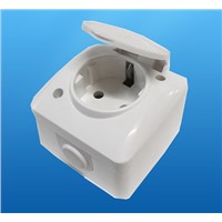 Electrical plasitc waterproof wall socket with cover 16A 250V (YK1010)