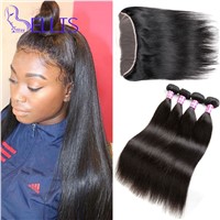 malaysian virgin hair straight lace frontal closure with bundles