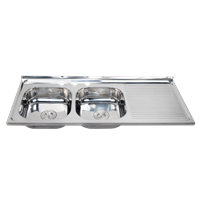 1.2 m rectangular double bowl topmount stainless steel sink WY-12050DA
