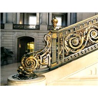 Luxurious golden wrought iron stairs railing HT-9S1002