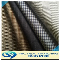 china supplier herringbone HBT tartan check stripe mixed polyester wool men suiting fabric