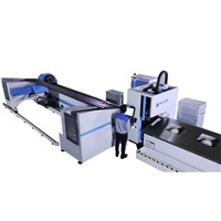 square/rectangular metal tube cnc fiber laser cutting machine