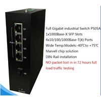 5 Ports Full Gigabit Switch 4x10/100/1000BaseT(X) PoE Ports 1x1000BaseX SFP Slot Industrial Ethernet Switch P505A