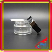 glass cosmetic jar with lid for face cream