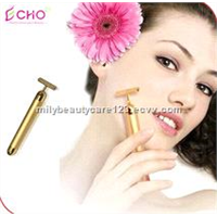 Electric T-shape Gold Energy Beauty Bar for Facial Massage