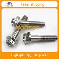 M6 M8 M10 Titanium Hex Flange Head Racing Bolts Screws Fasteners With Drilled Hole For Lockwire