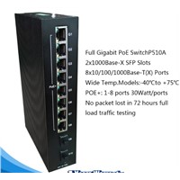 10 Gigabit Ethernet Ports Industrial PoE Switch with 2 SFP Slots P510A