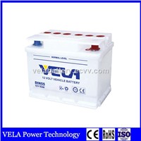 DIN55 12V55Ah Dry Charged Lead Acid Automotive Battery For Car Starting