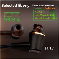 CE FCC air tube shielded wire ebony wood cell phone earphones for Iphone