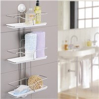 3-tier bathroom wall shelf with suction cup