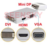 Mini Display Port DP MDP To HDMI VGA DVI HD 1080P 3 in1 Display Port Cable Adapter Converter