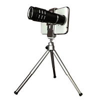 Silver Aluminum Alloy Mobile Phone Lens 12x Zoom in Telescope for Phone,Free Logo,OEM