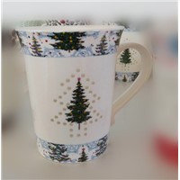 2016 hot sale drinking mug ceramic milk mug cup Christmas gift mug cup with Christmas tree