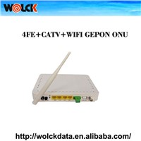 FTTH optic fiber network 4 ports ftth epon onu modem wifi gepon onu with catv