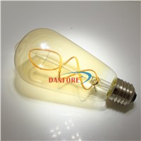 2200K Decoration E27 Dimmable Vintage ST64 Sprial filament led bulb with amber tint