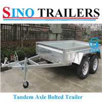 Wholesale 2t Flat steel Galvanized Tandem Box Trailer