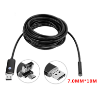 OD7mm 10M Long Endoscope Waterproof IP67 Flexible USB and PC Inspection Camera