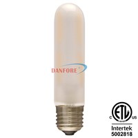 CE ETL Approved 6W 125mm E27 E26 T30 T10 Tubular LED Filament Bulb with Frosted Glass Cover