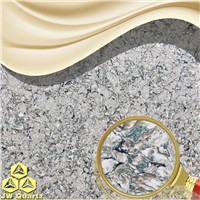 JW-6806 Childhood-Green color mixed Artificial Quartz Stone Slab for Countertop