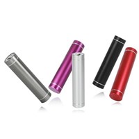 Universal portable cylinder aluminum power bank charger 2600mah for promotional gifts