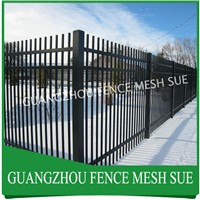 Flat top Tubular Fence Panel with 3 rails balck color