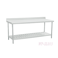 Commerical Kitchen Table, Two Layers, Stainless Steel, with Backsplash