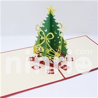 Christmas Tree Light Pop up Card Handmade Greeting Card