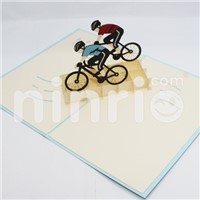 Cyclist Pop up Card Handmade Greeting Card