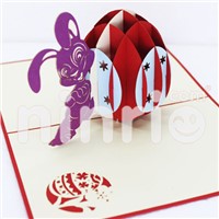 Easter Bunny Pop up Card Handmade Greeting Card