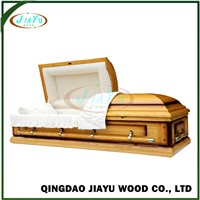Wholesale US Style Chinese Wooden Casket with Bed Wood Coffin