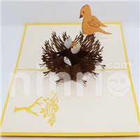 Bird Nest Pop up Card Handmade Greeting Card