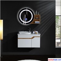 New Style Oak Bathroom Vanity with Double Doors, Bluetooth Music Player, Phoenix Stone