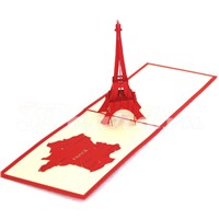 Eiffel Tower 2-Pop up Card-3D Card-Laser Cut-Paper Cutting-Handmade Card-Birthday Card