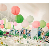 Supply All Kinds of Colorful Paper/Fabric Lanterns for Party Decoration