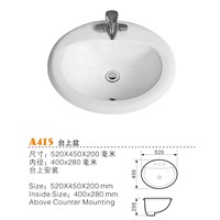 Oval above Counter Basins Manufacturers, China Counter Top Basins Suppliers