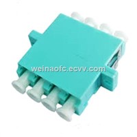 Fiber Adapter LC-LC OM3 4-Core Aqua Plastic Housing