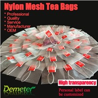 Nylon Mesh Tea Bags Pyramid with String &amp; Tag