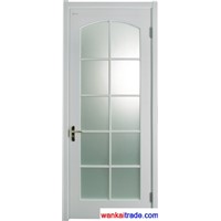 Fiberglass Solid Wooden Doors of Oak Or Rosewood with Glass, Internal Door Entry Doors with Wax Finish, Model Smm005