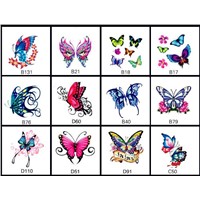 Waterproof Temporary Tatoo Sticker Color Small Fresh Flowers & Big Butterfly Tattoo Stickers