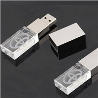 Top Selling Cheapest USB 2.0 Crystal Rectangle USB Flash Drives with Custom Logo