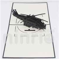 Black Helicopter Pop up Card Handmade Greeting Card