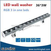 Extraventricular Waterproof 1M Linear 36W 48W 72W 108W Ip65 Dmx512 LED Rgbw Wall Washer for Hotel