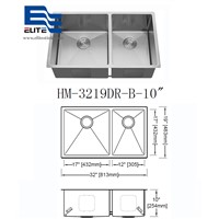 1 1/2 Bowl Stainless Steel Sink 18 Gauge