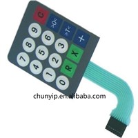 Black Moisture Proof Membrane Touch Switch Keypad with Flat Cable Rubber Membrane